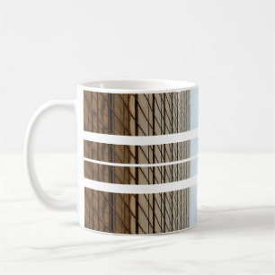 Rustikale Holzstreifen-Tasse Kaffeetasse