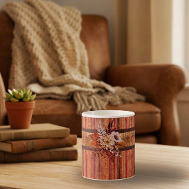 Rustikale Holzstreifen und Blume Kaffeetasse
