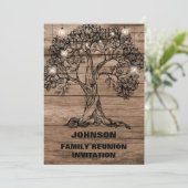 Rustikale Holzstring-Leuchten & Baumfamilie Wieder Einladung (Stehend Vorderseite)