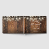 Rustikale Holzstring-Lichter für den Ruhestandspar Gästebuch (Voll)