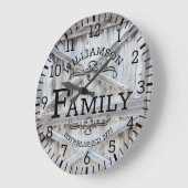 Rustikale Holzstrohtür Familienname Große Wanduhr (Winkel)