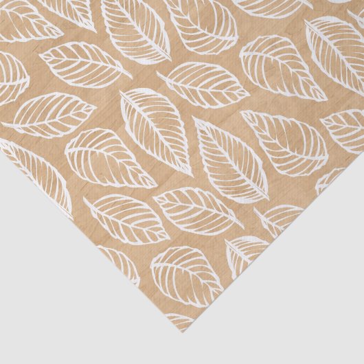 Rustikale Holzstruktur mit weißem Blätter Muster Seidenpapier (Ausschnitt)