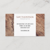 Rustikale Holzstruktur Moderne Visitenkarte (Rückseite)