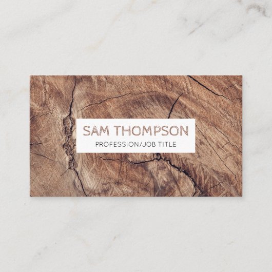 Rustikale Holzstruktur Moderne Visitenkarte (Vorderseite)