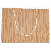Rustikale Holztextur Große Geschenktasche für Präs Geschenktüte (Rückseite)