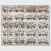 Rustikale Holztextur Hirschbaum Monogramm Geschenkpapier (Flach)