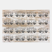 Rustikale Holztextur Hirschbaum Monogramm Geschenkpapier Set (Vorderseite 2)