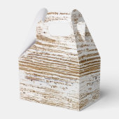 Rustikale Holztextur Hirschbaum Monogramm Geschenkschachtel (Rückseite)