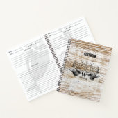 Rustikale Holztextur Hirschbaum Monogramm Notizblock (Innenseite)