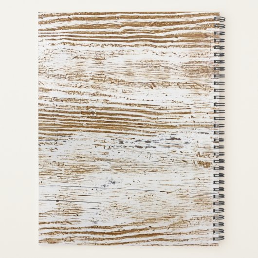 Rustikale Holztextur Hirschbaum Monogramm Planer (Rückseite)