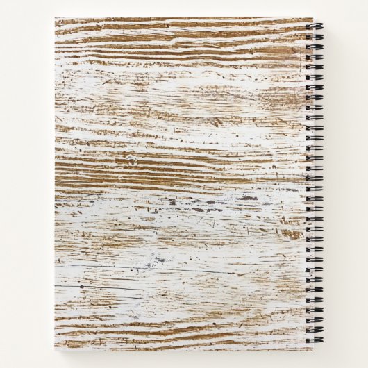 Rustikale Holztextur Hirschbaum Monogramm Rezept Notizblock (Rückseite)