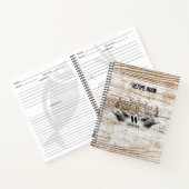 Rustikale Holztextur Hirschbaum Monogramm Rezept Notizblock (Innenseite)