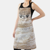 Rustikale Holztextur Hirschbaum Monogramm Schürze (InSitu)