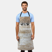 Rustikale Holztextur Hirschbaum Monogramm Schürze (Getragen)