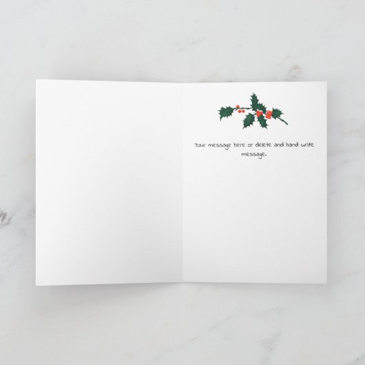 Rustikale Holztextur Hirschbaum Weihnachten (Innenseite)