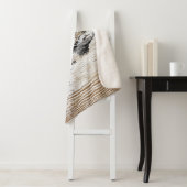 Rustikale Holztextur Hirschwald Monogram Sherpadecke (Beispiel)