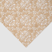 Rustikale Holztextur mit weißem Damaskus-Gewebe Seidenpapier (Ausschnitt)