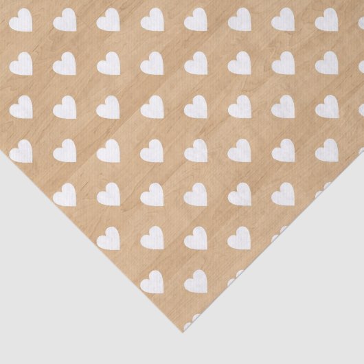 Rustikale Holztextur mit weißem Herzen Gewebe Seidenpapier (Ausschnitt)