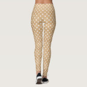 Rustikale Holztextur mit weißem Polka Dottern Must Leggings (Rückseite)
