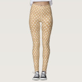 Rustikale Holztextur mit weißem Polka Dottern Must Leggings (Vorderseite)