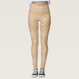 Rustikale Holztextur mit weißem Polka Dottern Must Leggings