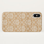 Rustikale Holztextur mit weißer Blumenmatte Case-Mate iPhone Hülle (Rückseite (Horizontal))