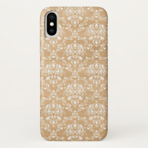 Rustikale Holztextur mit weißer Blumenmatte Case-Mate iPhone Hülle