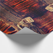 Rustikale Holztür mit antikem Messingschloss Geschenkpapier (Ecke)