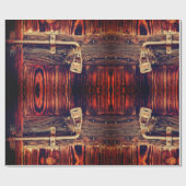 Rustikale Holztür mit antikem Messingschloss Geschenkpapier (Flach)