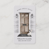 Rustikale Holztür Real Anwesen French Bulldog Visitenkarte (Vorderseite)