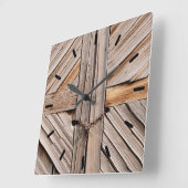 Rustikale Holztüren Quadratische Wanduhr (Winkel)
