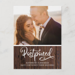 Rustikale Holztypografie - Hochzeitsszenario Postkarte