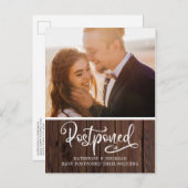 Rustikale Holztypografie - Hochzeitsszenario Postkarte (Vorne/Hinten)