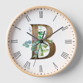 Rustikale Holzuhren mit Buchstabe B Uhr (Vorderseite)