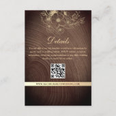 Rustikale Holzverheiratung Details QR-Code Begleitkarte (Vorderseite)