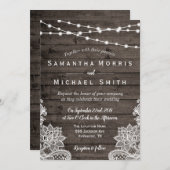 Rustikale Holzverheiratung Einladung mit Streichel (Vorne/Hinten)