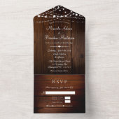 Rustikale Holzverheiratung in einer Hochzeit All In One Einladung (Innen Boden)