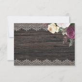 Rustikale Holzverheiratung RSVP mit Wahlmöglichkei (Rückseite)