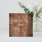 Rustikale Holzverheiratung Save The Date (Stehend Vorderseite)
