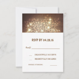 Rustikale Holzverheiratungskarten RSVP Karte