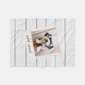 Rustikale Holzverlagerung Vintages Quadrat Foto Ra Fleecedecke (Vorderseite (Horizontal))