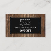 Rustikale Holzverweiskarte Empfehlungskarte (Vorderseite)