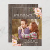 Rustikale Holzwasserfarbe Speichern Sie die Ankünd Save The Date (Vorne/Hinten)