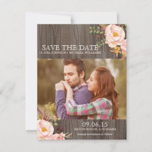 Rustikale Holzwasserfarbe Speichern Sie die Ankünd Save The Date
