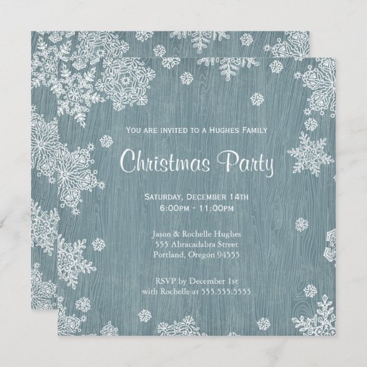 Rustikale Holzweihnachtseinladung Einladung (Vorne/Hinten)