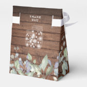 Rustikale Holzwinger beleuchten Grünfoliage Hochze Geschenkschachtel (Rückseite)