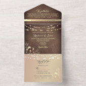 Rustikale Holzwinger-Hochzeit All In One Einladung (Innen Boden)