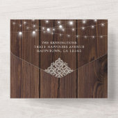 Rustikale Holzwinger-Hochzeit All In One Einladung (Rückseite)