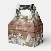 Rustikale Holzwinger-Hochzeit Geschenkschachtel (Rückseite)