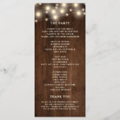 Rustikale Holzwinger-Hochzeit Programm (Rückseite)